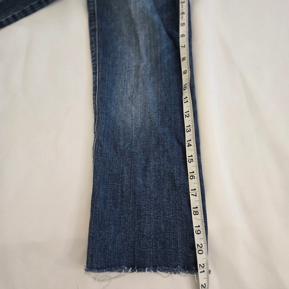FRAME Le Sylvie Crop Jeans Womens Size 25 Blue Denim Distressed Hem 25x21 Chic - Picture 7 of 13